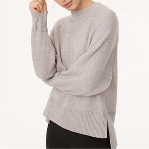 Club Monaco wool alpaca Alyce high low oversized boxy sweater oatmeal grey
